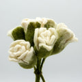 Set of 6 Felt Rose Stems - White