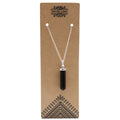 Black Agate Point Pendant Necklace