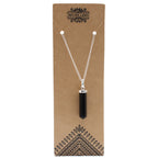 Black Agate Point Pendant Necklace