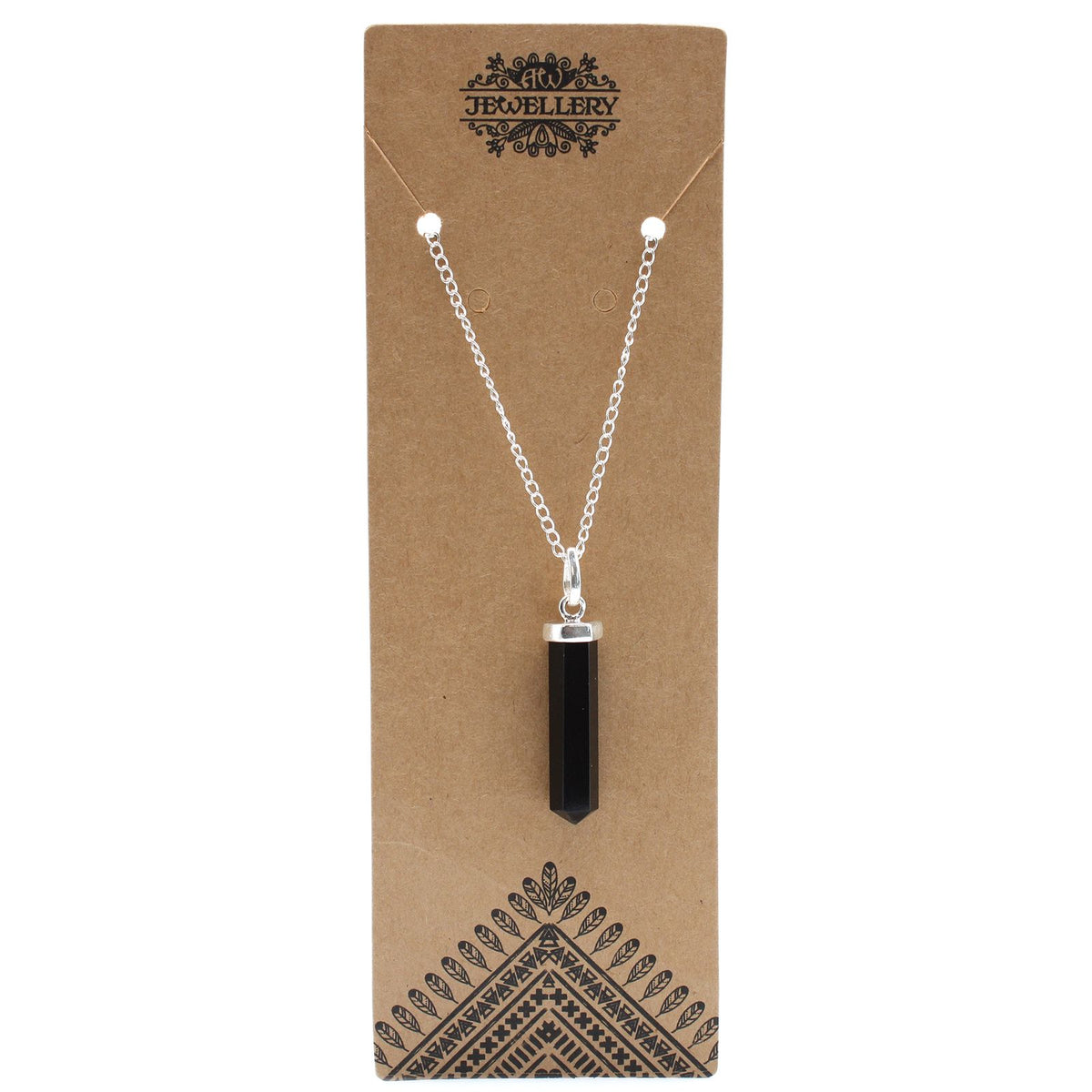 Black Agate Point Pendant Necklace