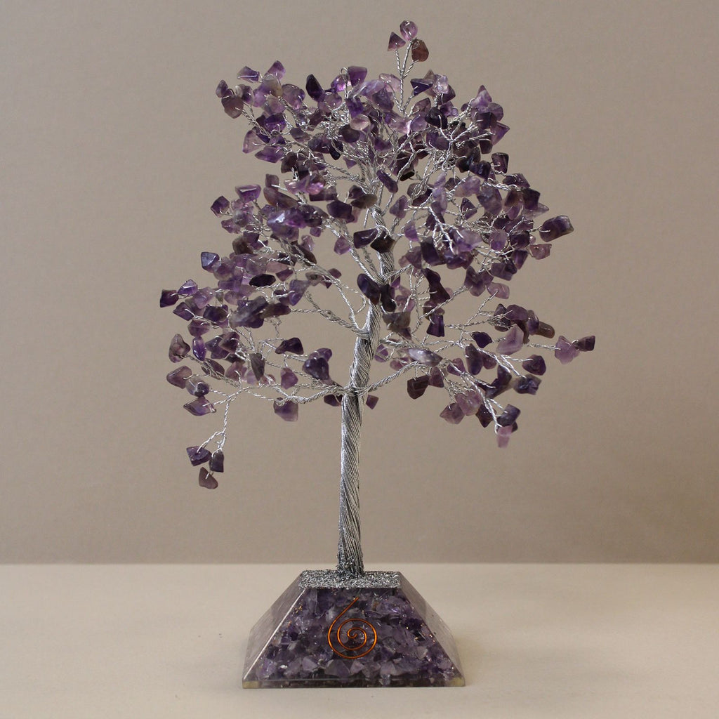 Amethyst Gemstone Tree with Orgonite Base - 320 Stone