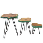 Set of 3 Gamal Wood Plant Stands - Greenwash – view 6