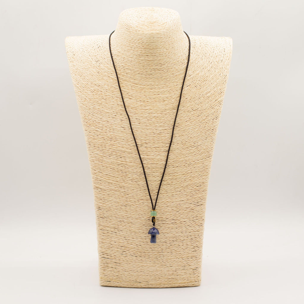 Sodalite Mushroom Gemstone Cord Necklace – view 2
