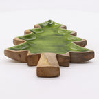 Green Enamel Tree Wooden Bowl - 25 x 19 cm – view 4