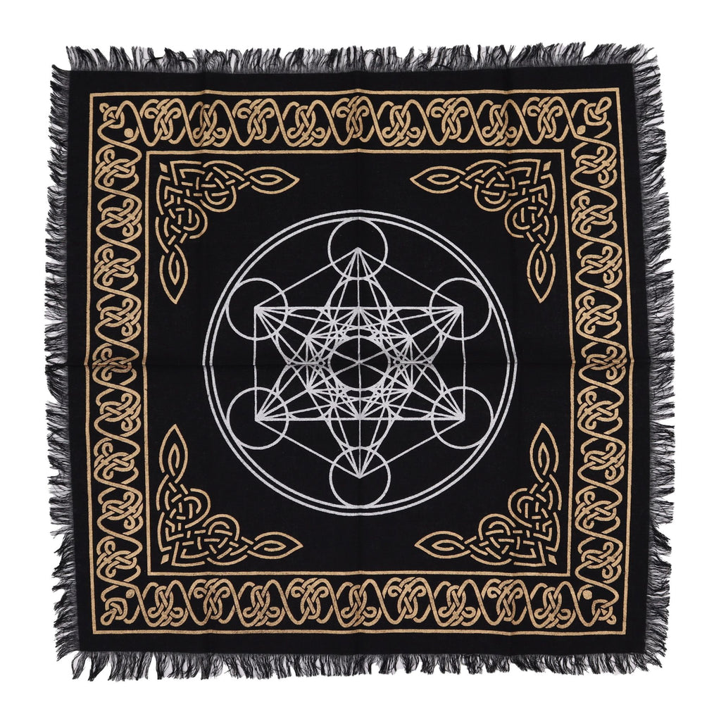 Fringed Altar Cloth with Chakra Chart Design – view 2