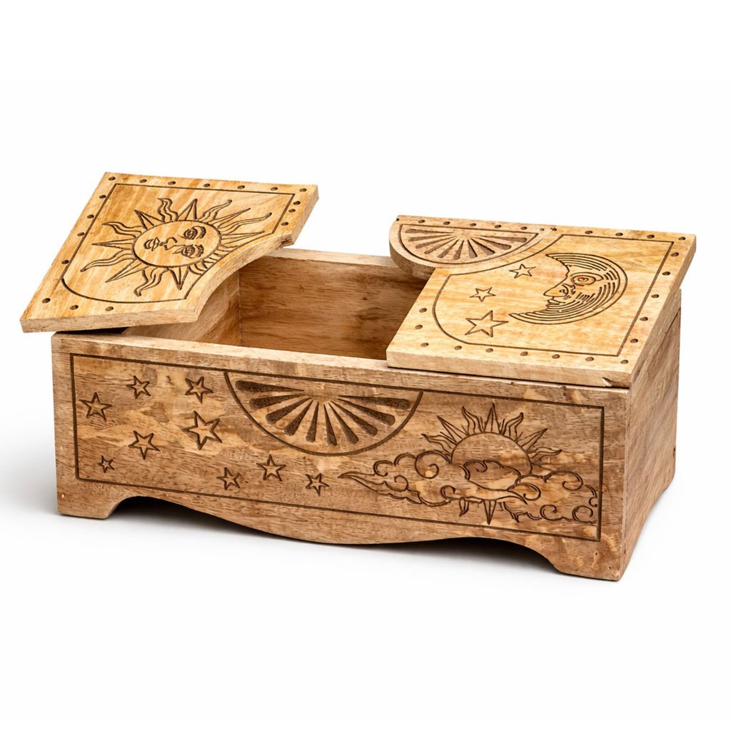 Sun and Moon Carved Sliding Box for Tarot – view 4