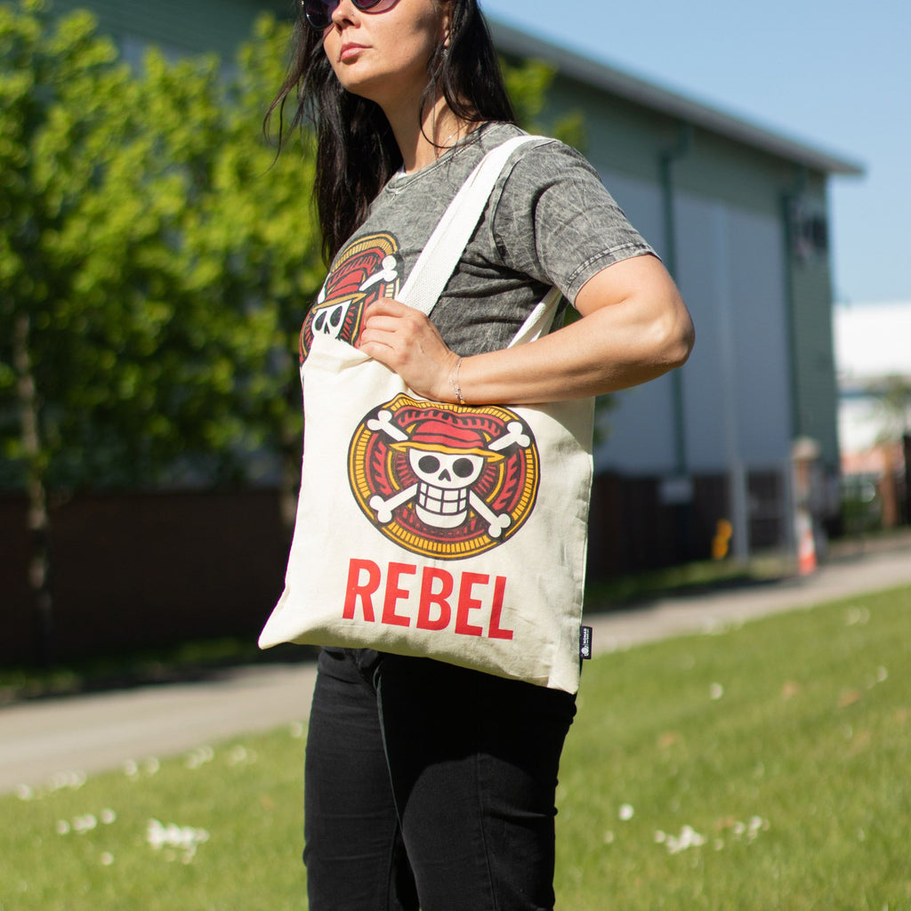Nomad Sari Tote Bag - REBEL Graphic Print - Natural Cotton – view 6