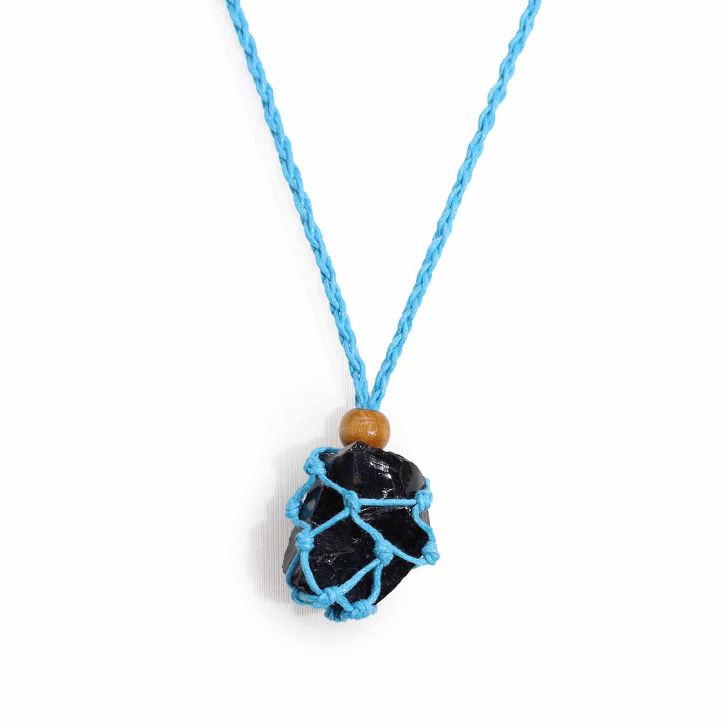 Waxed Cotton Necklace Cord 45cm - Blue – view 4