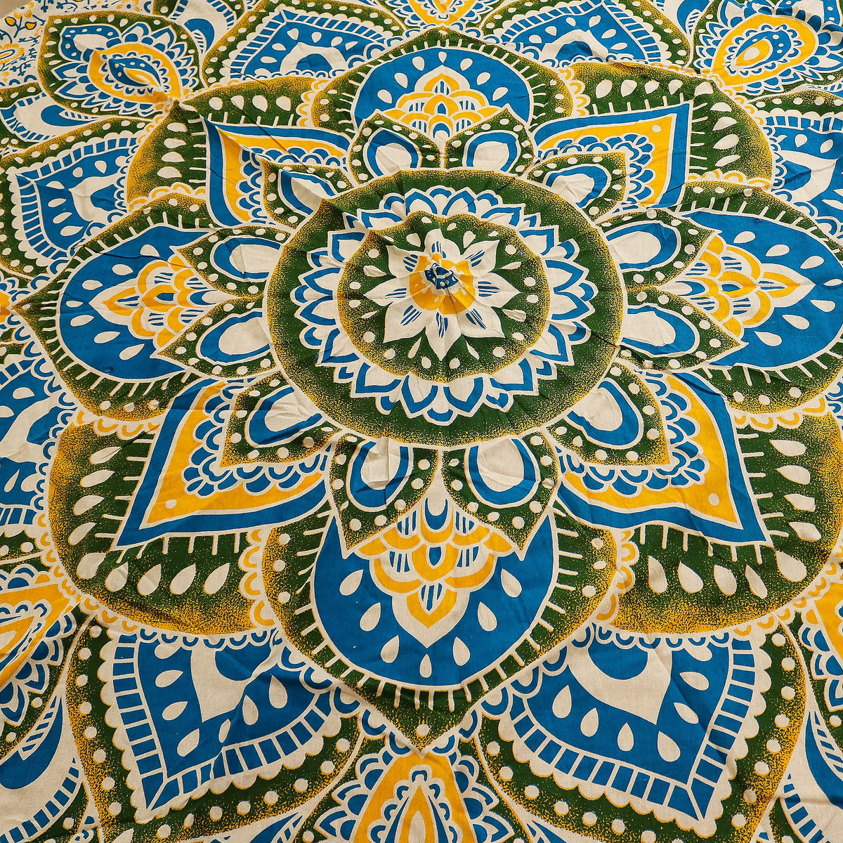 Large Mandala Roundy Art (180cm) - Yellow & Blue – view 3