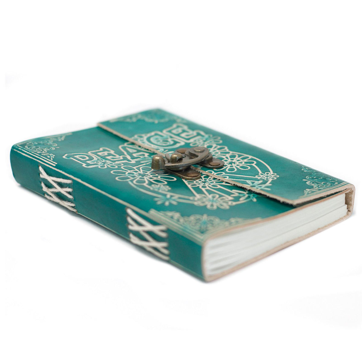 Leather Green Peace Notebook with Lock – 13x18 cm – view 8