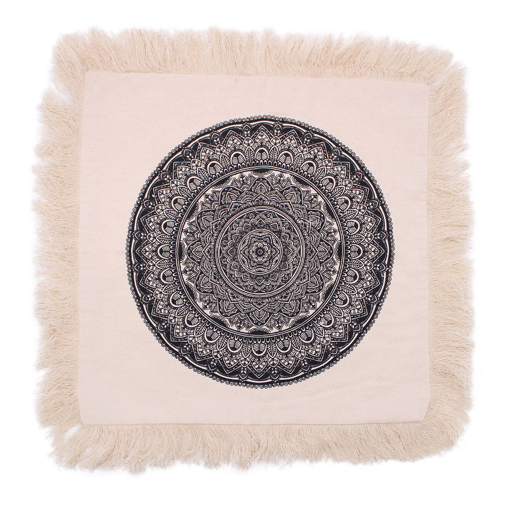 Traditional Mandala Cushion Cover - 45x45cm - Black – view 2