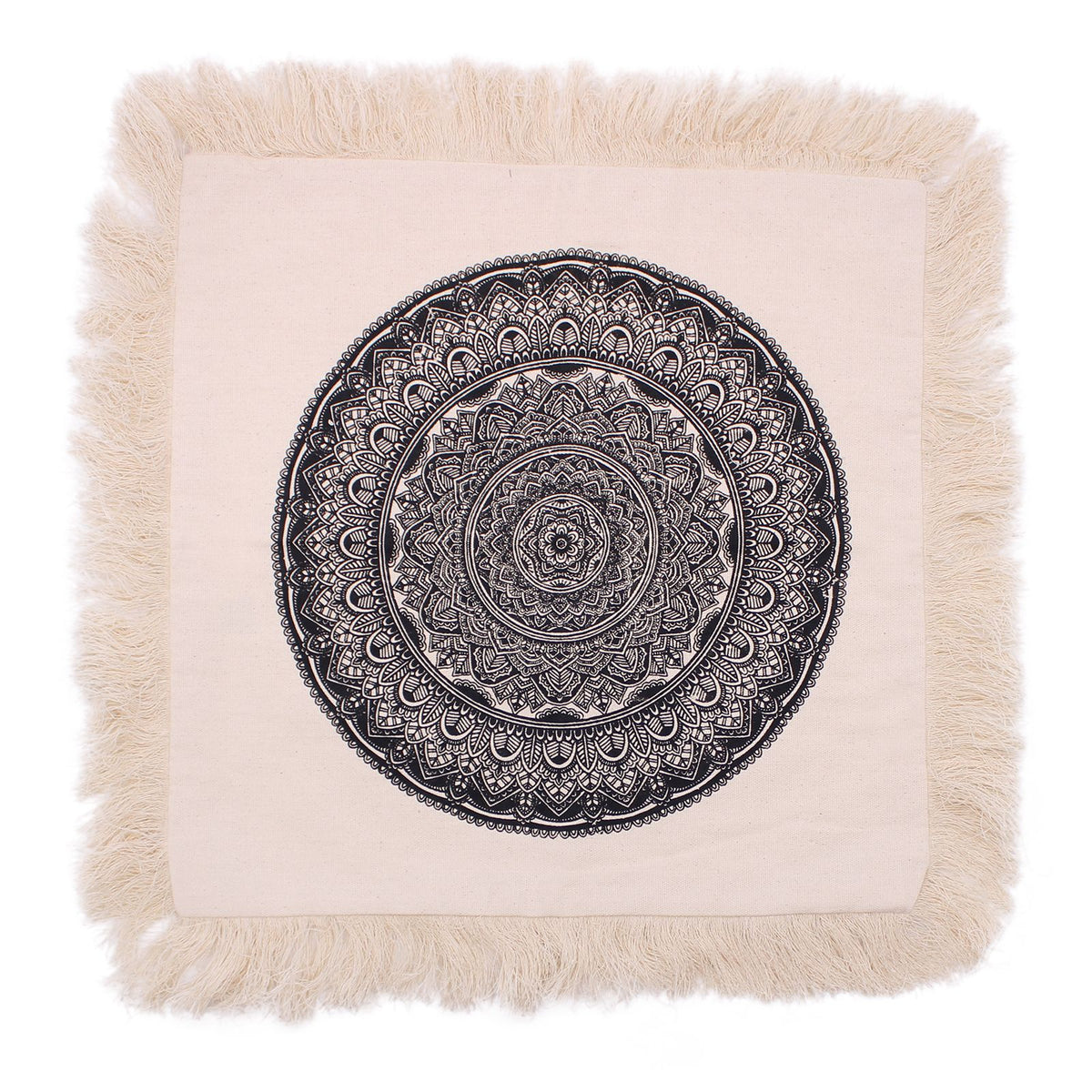 Traditional Mandala Cushion Cover - 45x45cm - Black – view 2