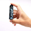 Engraved Black Obsidian Point - Sky Blue Celestial Symbols