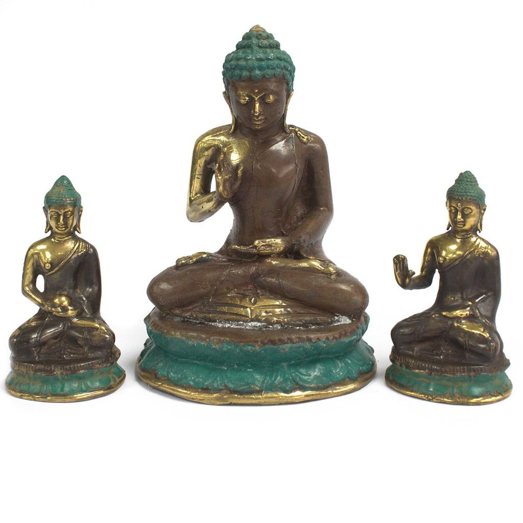 Brass Sitting Buddha Statue – Large – view 3