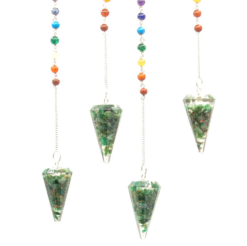 Orgonite Pendulum with Green Aventurine Chip – view 3