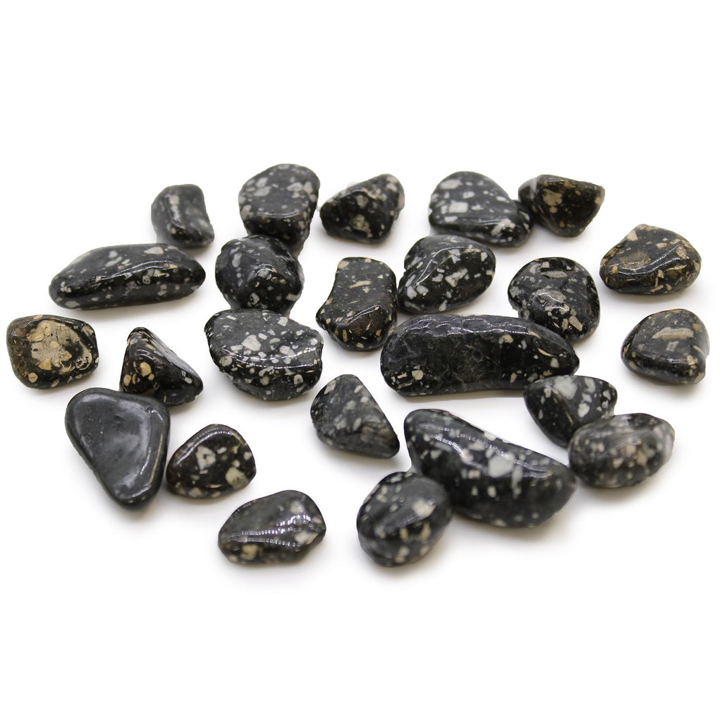Bag of 24 Small African Tumble Stones - Guinea Fowl – view 2