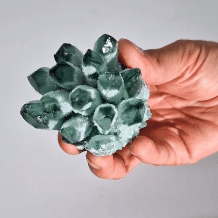 Green Ghost Quartz Crafted Cluster, approx 8cm – view 2