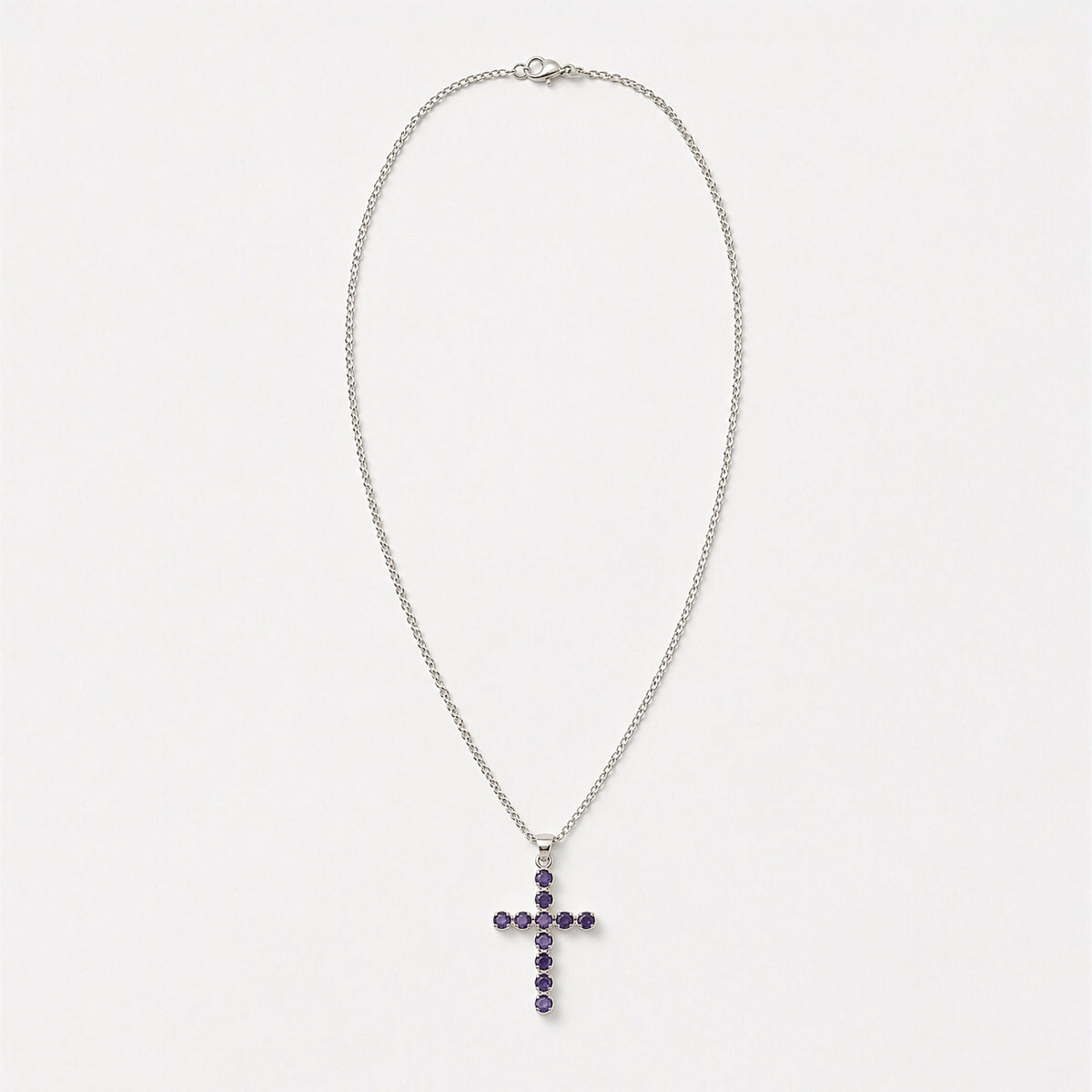 Ionite Crucifix Pendant Necklace on Silver Plated Chain 45cm – view 4