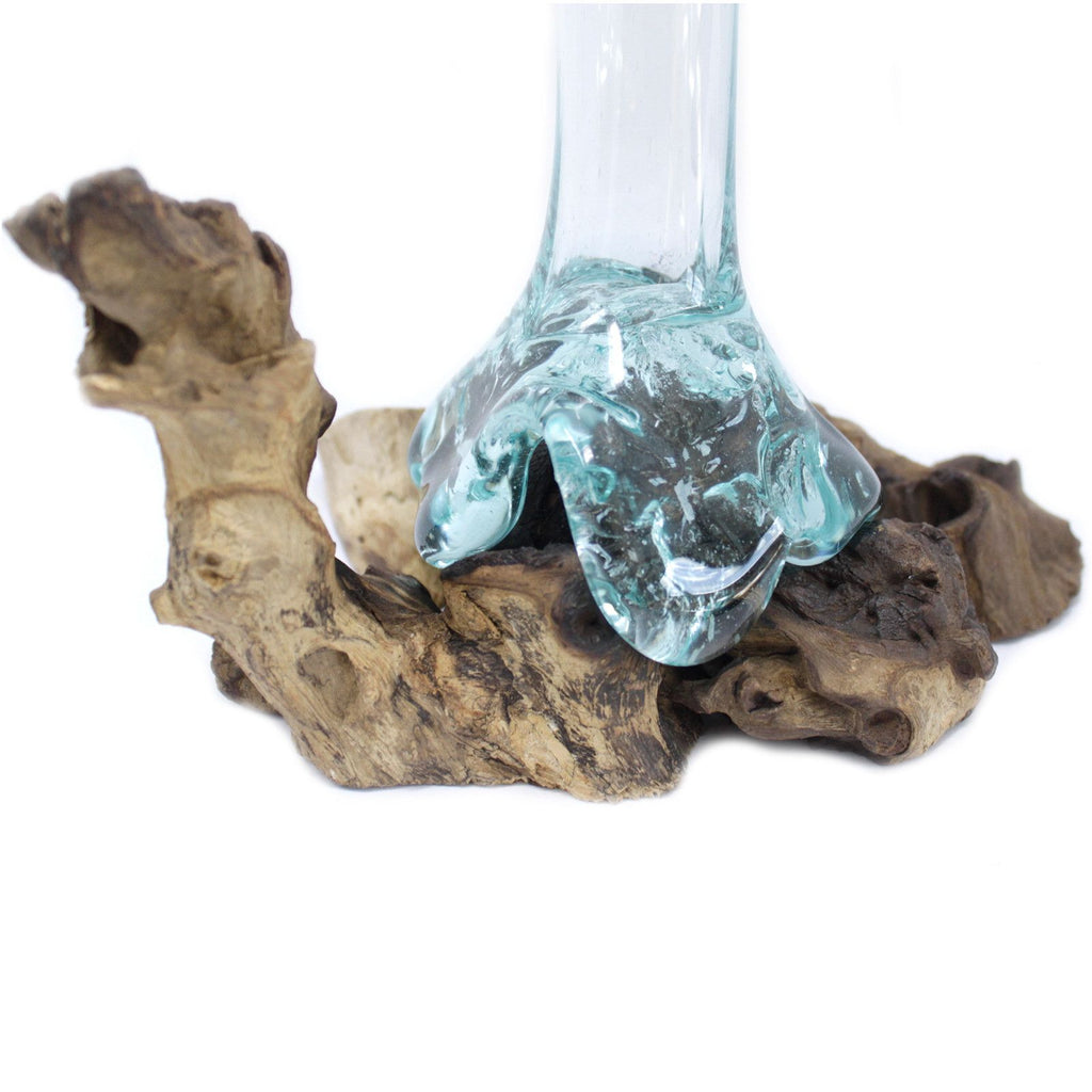 Molten Glass Tall Vase on Wood – view 7