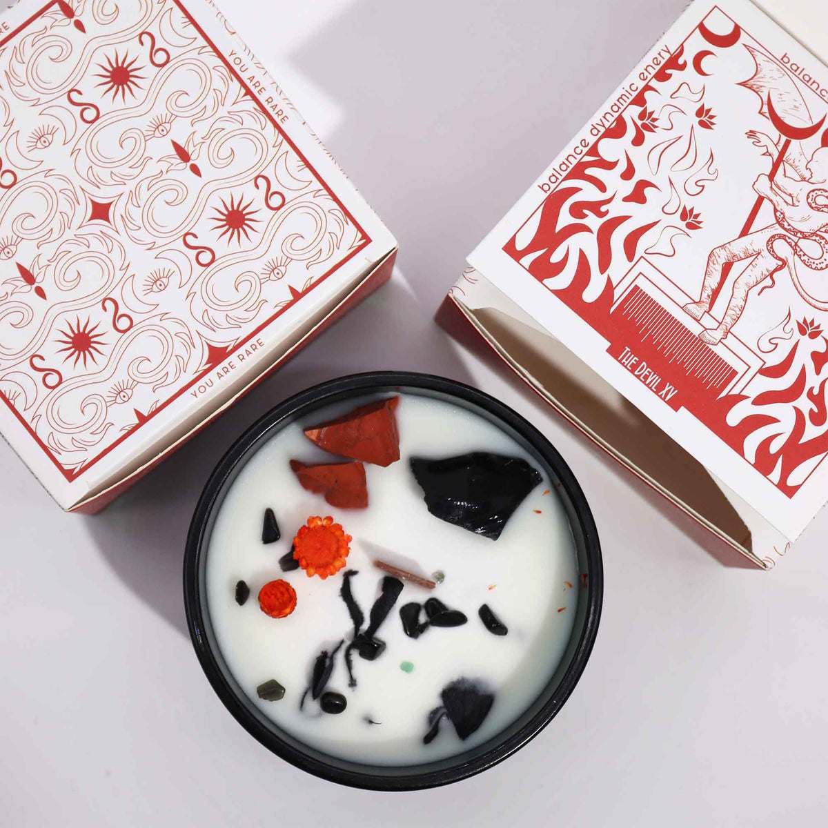 Hop Hare Crystal Magic Candle - The Devil, Red Jasper & Black Agate – view 5