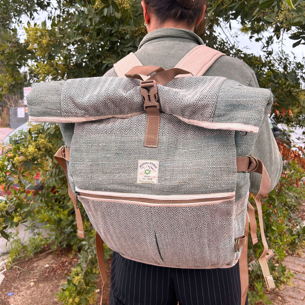 Hemp Trekking Rolling Backpack - Sage – view 6