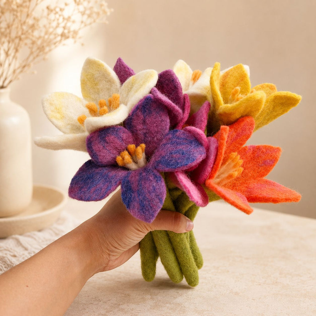 Felt Lily Flowers, Set of 10 Assorted Colours – view 4