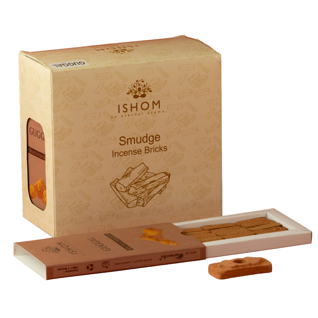 Guggal Incense Bricks Set of 15 with Terracotta Burner