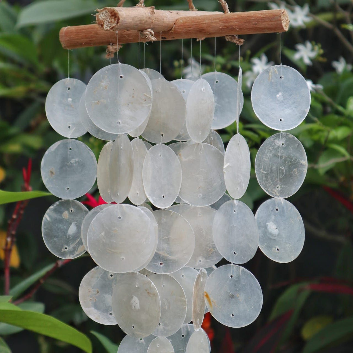 Pearl & Driftwood Cross Wind Chime – view 2