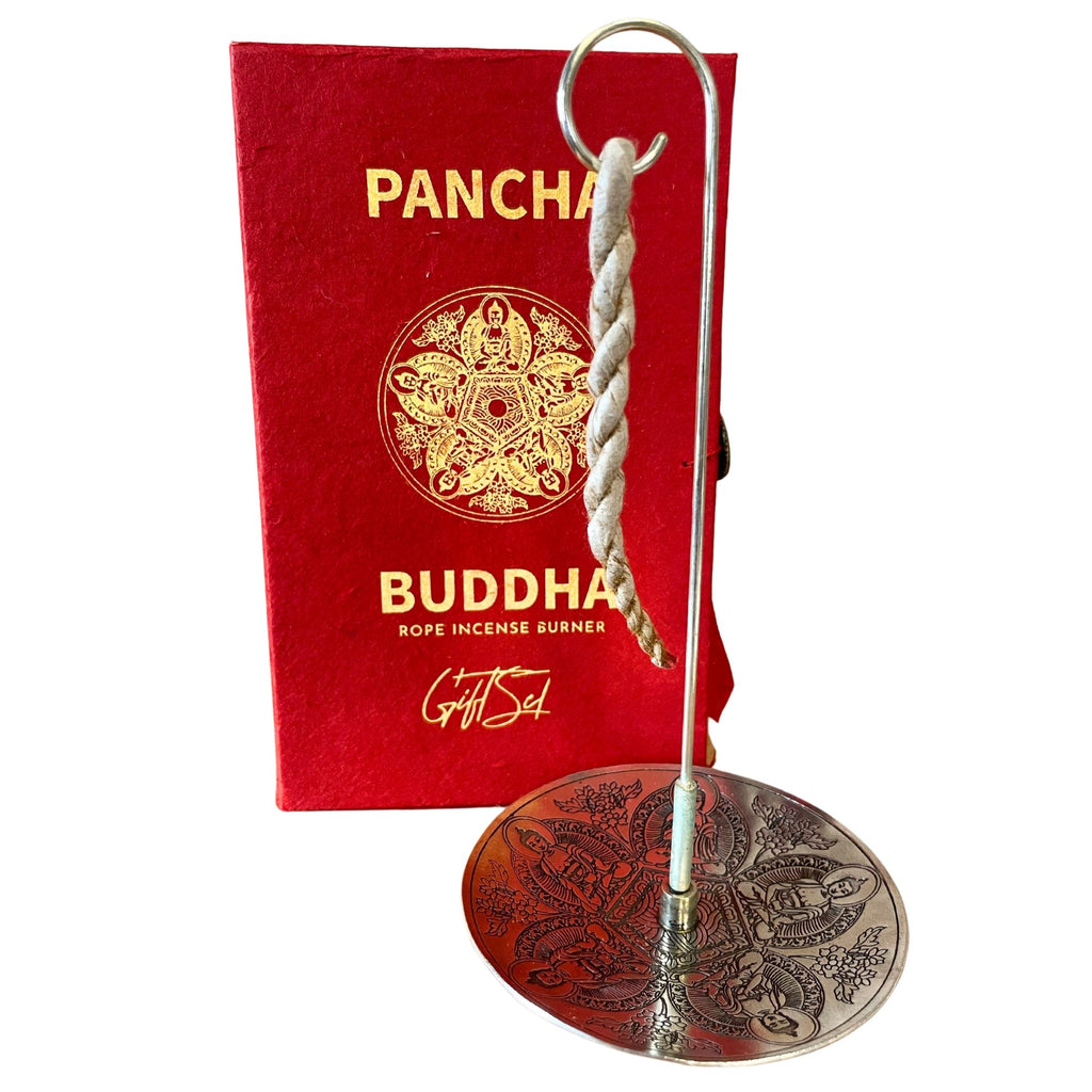 Rope Incense and Silver Plated Holder Set - Pancha Buddha – view 4