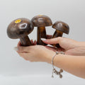 Set of 3 Mango Wood Mushroom Cone Burners 10-8cm