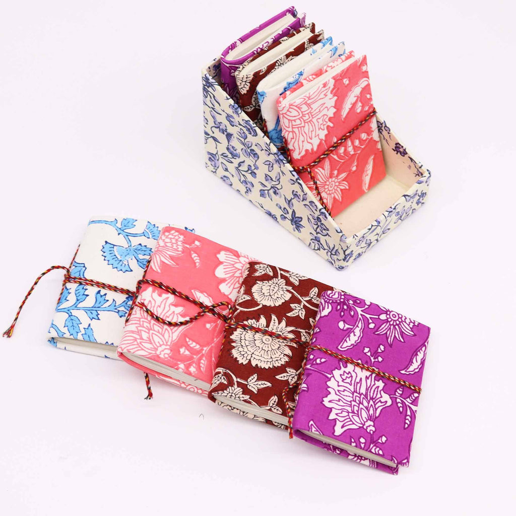 Cotton Bound Floral Notebooks 7 x 10 cm – Set of 4 – view 4