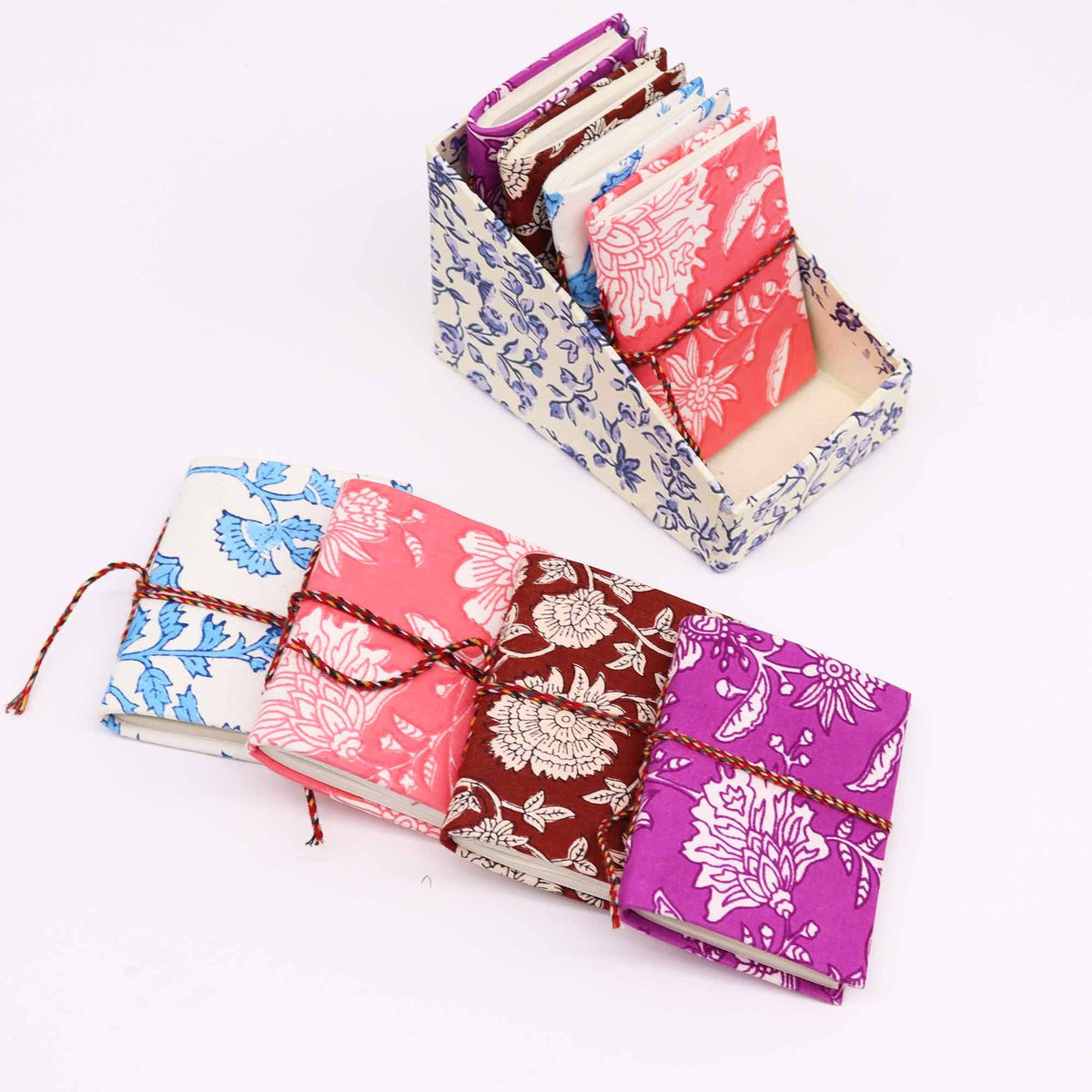 Cotton Bound Floral Notebooks 7 x 10 cm – Set of 4 – view 4