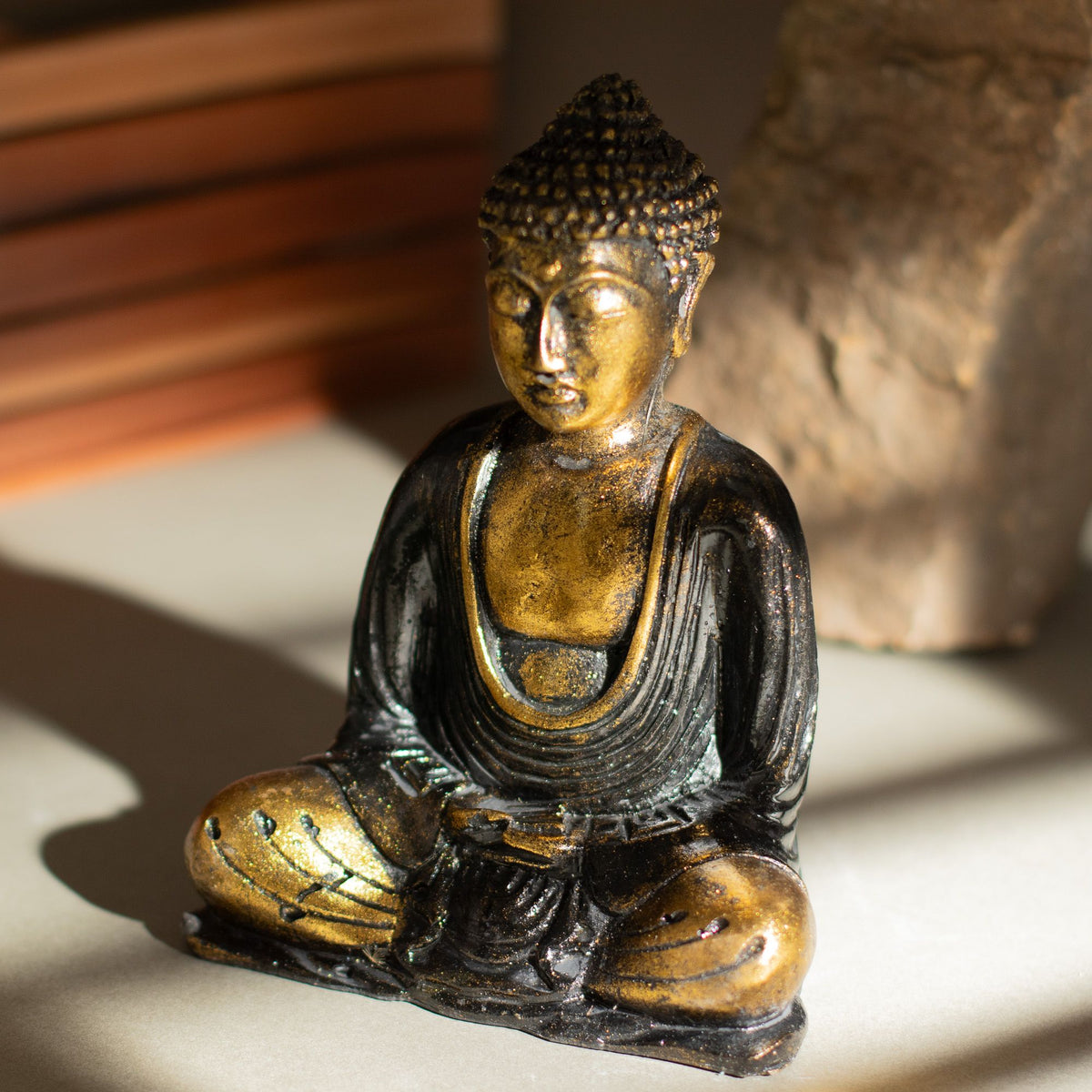 Black & Gold Buddha Statue - Medium – view 4
