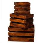 Set of 3 Wooden Storage Boxes - Brown – view 4