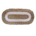 Oval Seagrass Rug - White & Tan Classic - 60x120cm – view 5