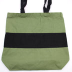 Two Tone Cotton Bag 38x42x12cm Green and Black – view 4