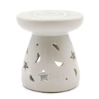 Large Classic White Oil Burner - Moon and Star – view 2