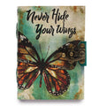 Leather Never Hide Your Wings Notebook – 18x13 cm