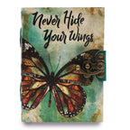 Leather Never Hide Your Wings Notebook – 18x13 cm
