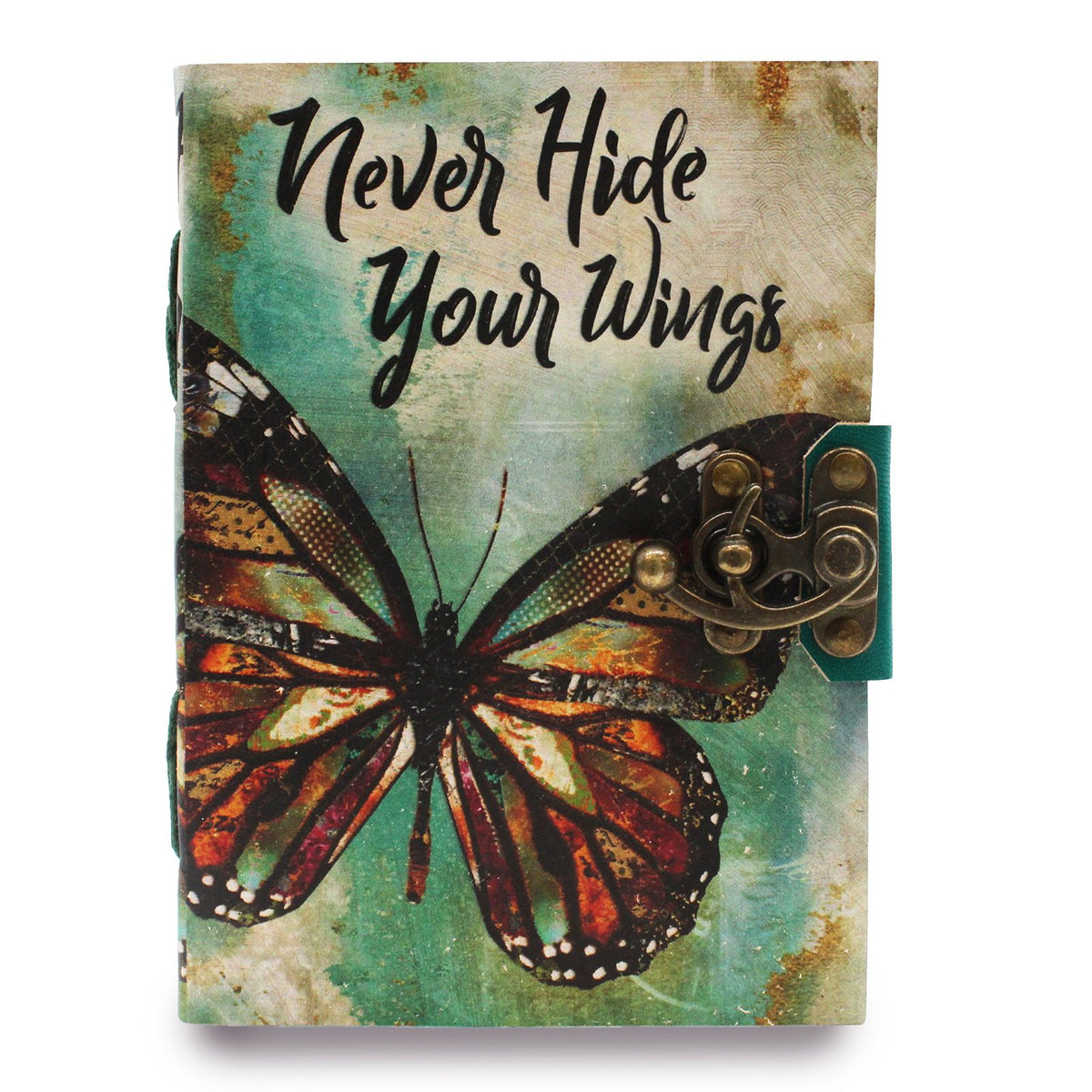 Leather Never Hide Your Wings Notebook – 18x13 cm