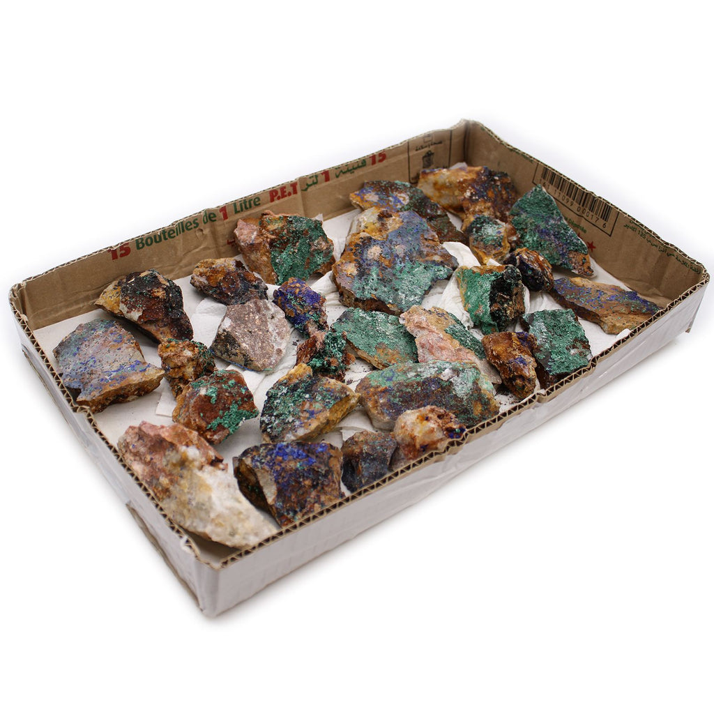 Azurite Malachite Mineral Specimens Tray, Approx 20 Pieces – view 4