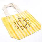 Tie-Dye Cotton Bag - Namaste Hands - Yellow - Natural Handle – view 3