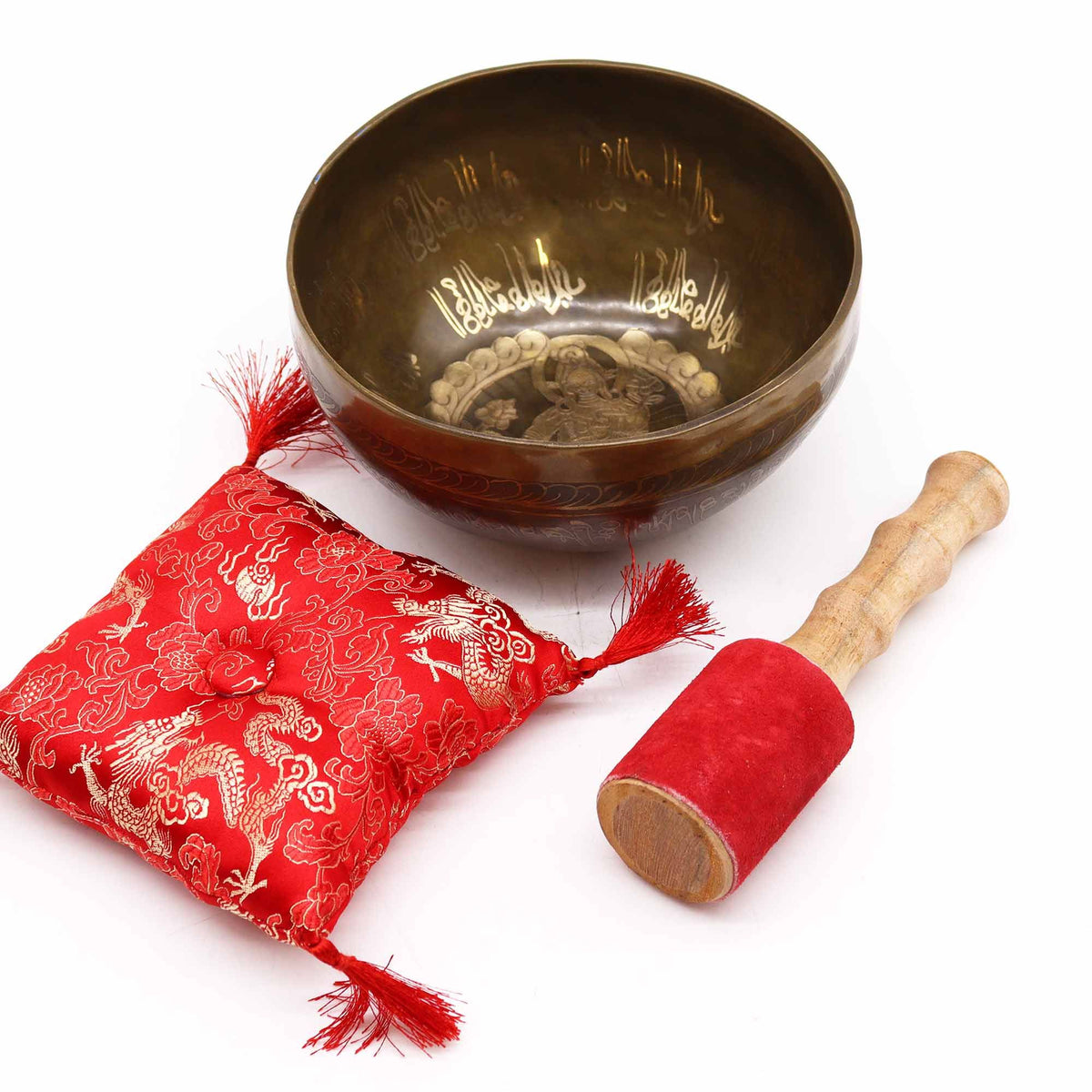 Brass Singing Bowl Set - Golden Tara (19cm) – view 4