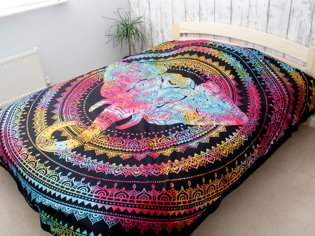Double Cotton Bedspread & Wall Hanging - Elephant Head 230x200cm – view 3