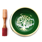 Large Tree of Life Singing Bowl Set - Green (14cm) – view 2