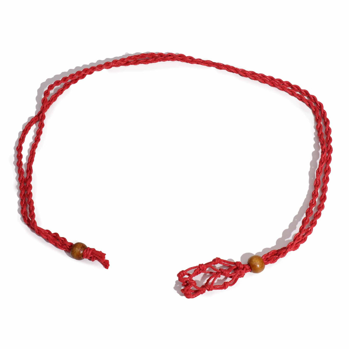 Waxed Cotton Necklace Cord 45cm - Red