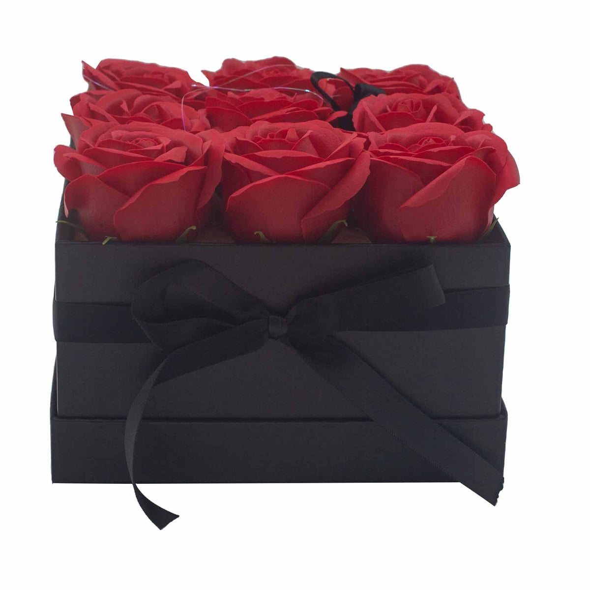 9 Red Soap Roses Square Gift Box – view 9