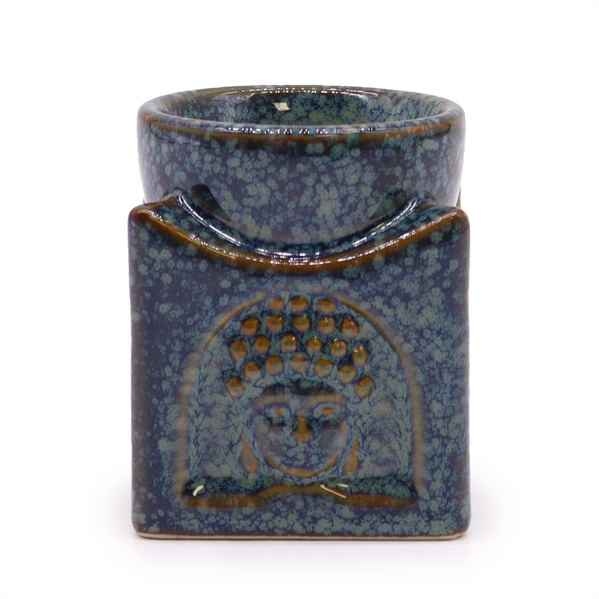 Square Buddha Ceramic Oil Burner - Dusty Blue – view 2
