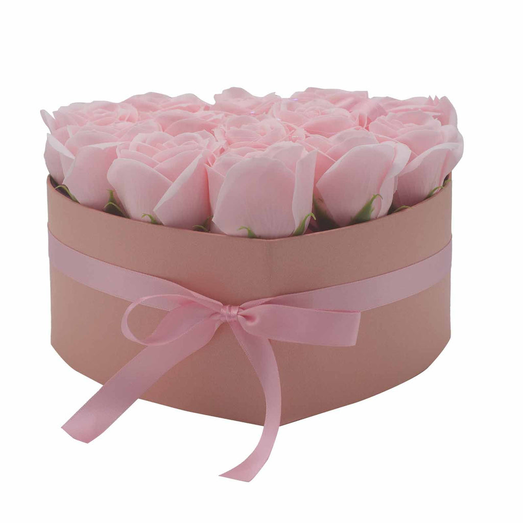 13 Pink Soap Roses Heart Gift Box – view 2