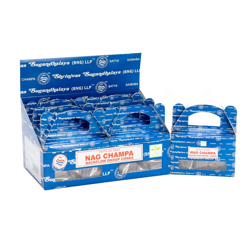 Satya Nag Champa Backflow Dhoop Cones, Pack of 24